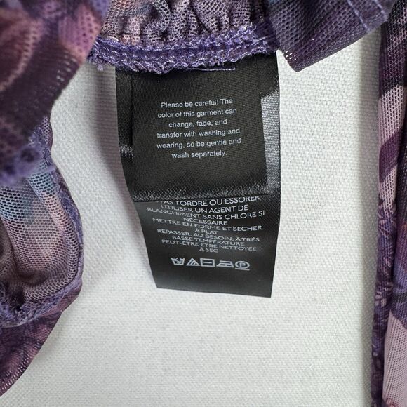 Pilcro Anthropologie Top Womens Small Purple Sheer‎ Button Up Nylon Fairy Grunge - Picture 12 of 16